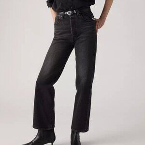 Levis' Ribcage Jeans Straight Ankle Size 30 Length 29 Black Wash